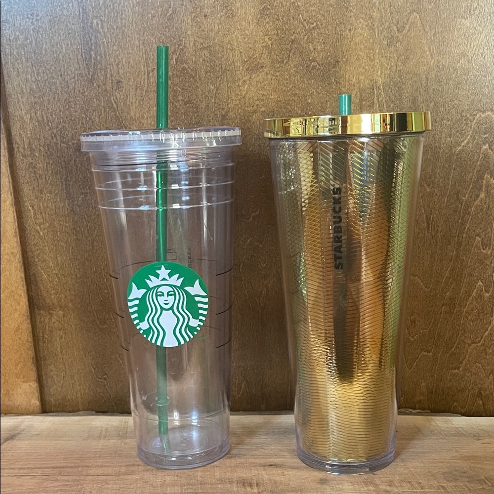 Starbucks Clear and Gold Tumbler Duo 24oz